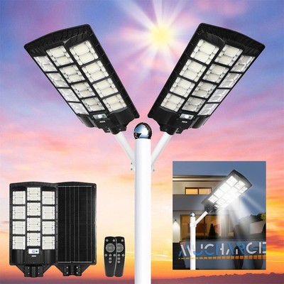 99000000LM Commercial Solar Street Lights Sensor Outdoor Dusk-to-Dawn Road Lamp