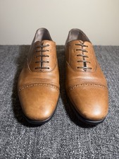 Ferragamo Plain Toe Oxford 9.5 Men's Leather Dress Shoes