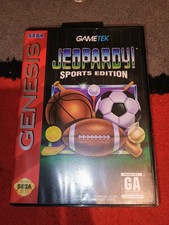 Jeopardy Sports Edition (Sega Genesis, 1994) Complete w/ Case Cartridge Manual 