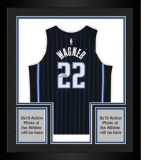 Framed Franz Wagner Orlando Magic Autographed Nike Black Icon Authentic Jersey