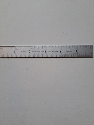 Starrett C601-6 Spring-Tempered Steel Rule Inch Graduations #1 Satin Chrome