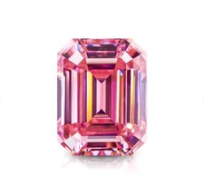 Loose 4 Ct Emerald Cut Lab Grown CVD Diamond Natural Pink Color VVS1 Certified
