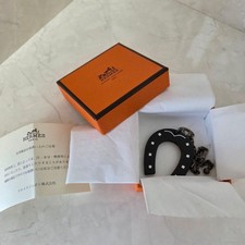 Herm s Horseshoe Keychain Silver Used with Box  Tag