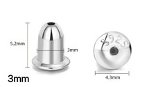 925 Sterling Silver Bullet Earring Backs | 2mm–4mm Sizes | Gold or Silver Finish