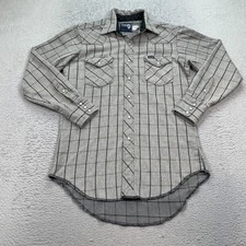 Vintage Wrangler Shirt Mens 15.5 - 33 Western Pearl Snap X-Long Tails Cowboy