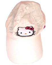 Hello Kitty Hat Cap Strap Back Cream White Em...