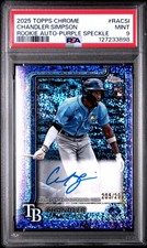 2025 TOPPS CHROME RC AUTOS PURPLE SPECKLE #RACSI CHANDLER SIMPSON 205/299 PSA 9