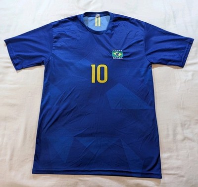 Brazil Neymar Jr #10 Soccer Jersey Blue Away Kit CBF Brasil