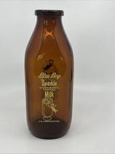Vintage Blue Boy Sparkle Dairy 1 Quart Amber ...