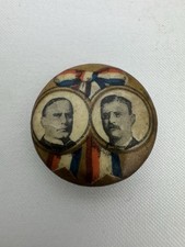 1900 William McKinley Teddy Theodore Roosevelt 7/8” Pin Pinback Political Button