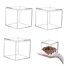 Acrylic Box Clear Square Cube with Lid Acrylic Display Boxes Small 75x75x75mm