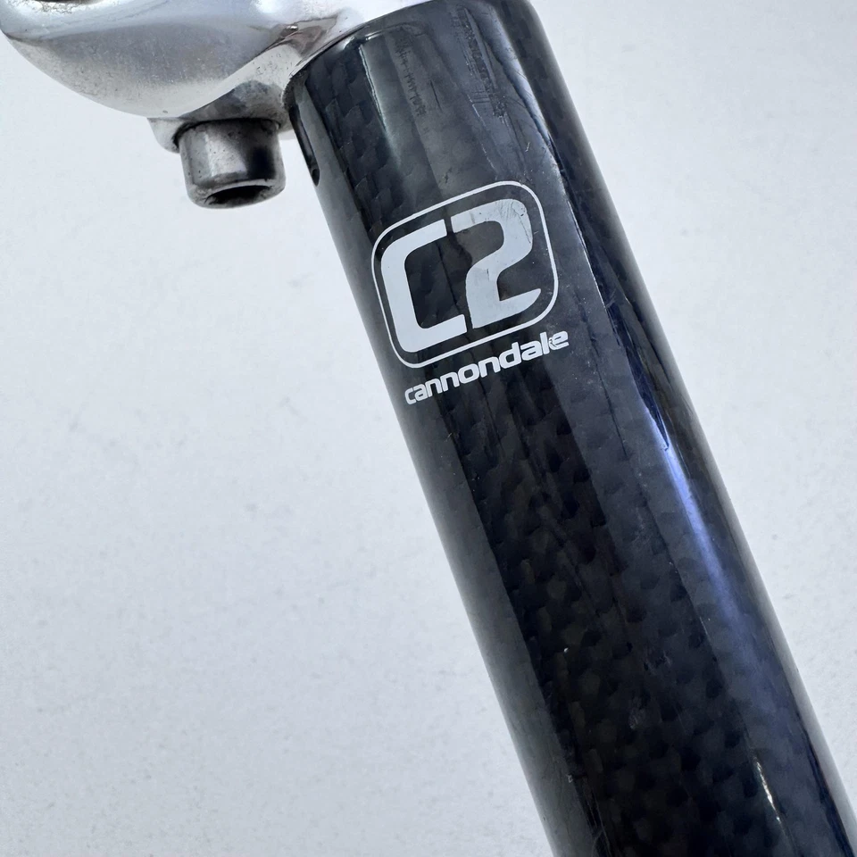 Assento Cannondale C2 fibra de carbono 27,2 mm cabeça de liga estrada MTB cascalho preto A47 - Imagem 3 de 4