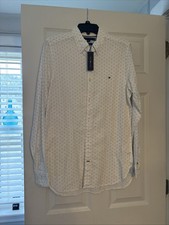 Tommy Hilfiger Mens Shirt Button down SLIM fit long sleeve Size-S NWT retail 79