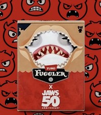 Fuggler Jaws 50th Anniversary Shark Plush Figure Medium Gray White Boxed