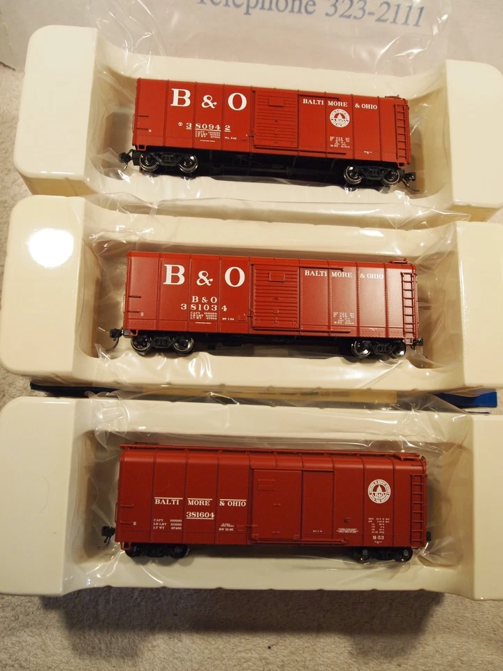 FOX VALLEY MODELS  BALTIMORE & OHIO  WAGON-TOP 40ft.BOX CARS LOT OF 3 DIFFERANT - Image 2 of 3