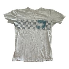 Quiksilver White Short-Sleeve Tee with Teal Palm Pocket size s