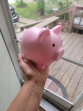 Large Unbreakable Plastic Piggy Bank Pink Coin Money Box for Kids Girls Boys
