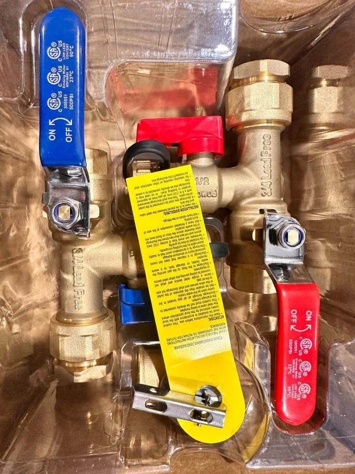 Válvula de aislamiento roscada de 3/4" y kits de alivio de presión para calentador de agua sin tanque Foto 2 de 4