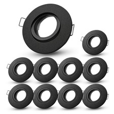 10x ORVIA Einbauspot Vollschwenkbar IP65 schwarz Deckenlampe Einbaurahmen Spot