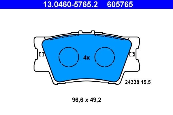 NEU - ATE 13.0460-5765.2 Bremsbelagsatz, Scheibenbremse FüR Lexus Toyota-image