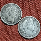 1914 P & D Barber Dime Silver 10C Coins VF/XF