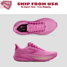 Brooks Women's Ghost 17 Pink/Fuchsia/Gold Athletic Lace Up Shoes, Medium Width