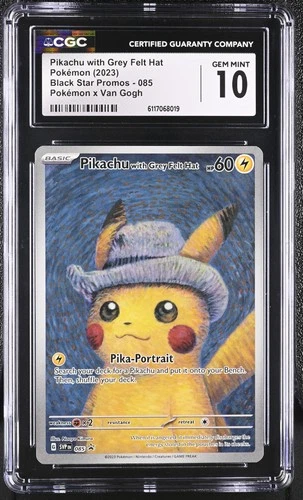 Pikachu With Grey Felt Hat 085 Pokemon X Van Gogh Pokemon CGC 10 Gem Mint *019