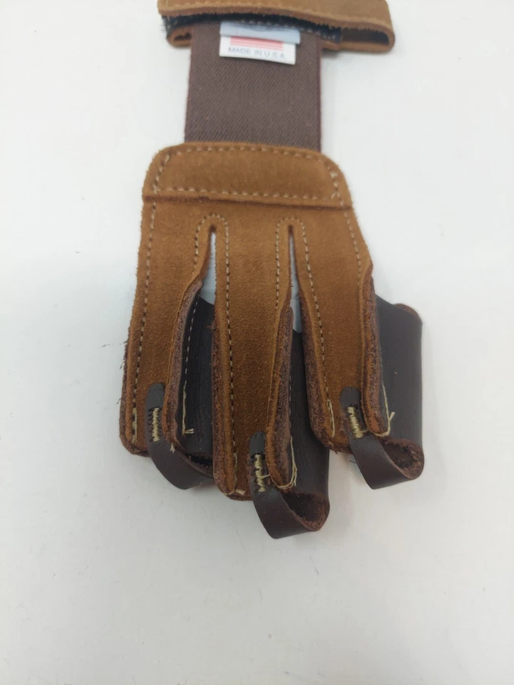 Neet Archery Products Adult Extra Small Shooting Glove:  Tan Suede Leather 60140 - Image 2 of 4