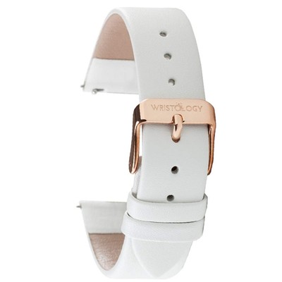 Replacemnt Watch band - White Leather 18mm - Quick Release - Easy Change Mens...