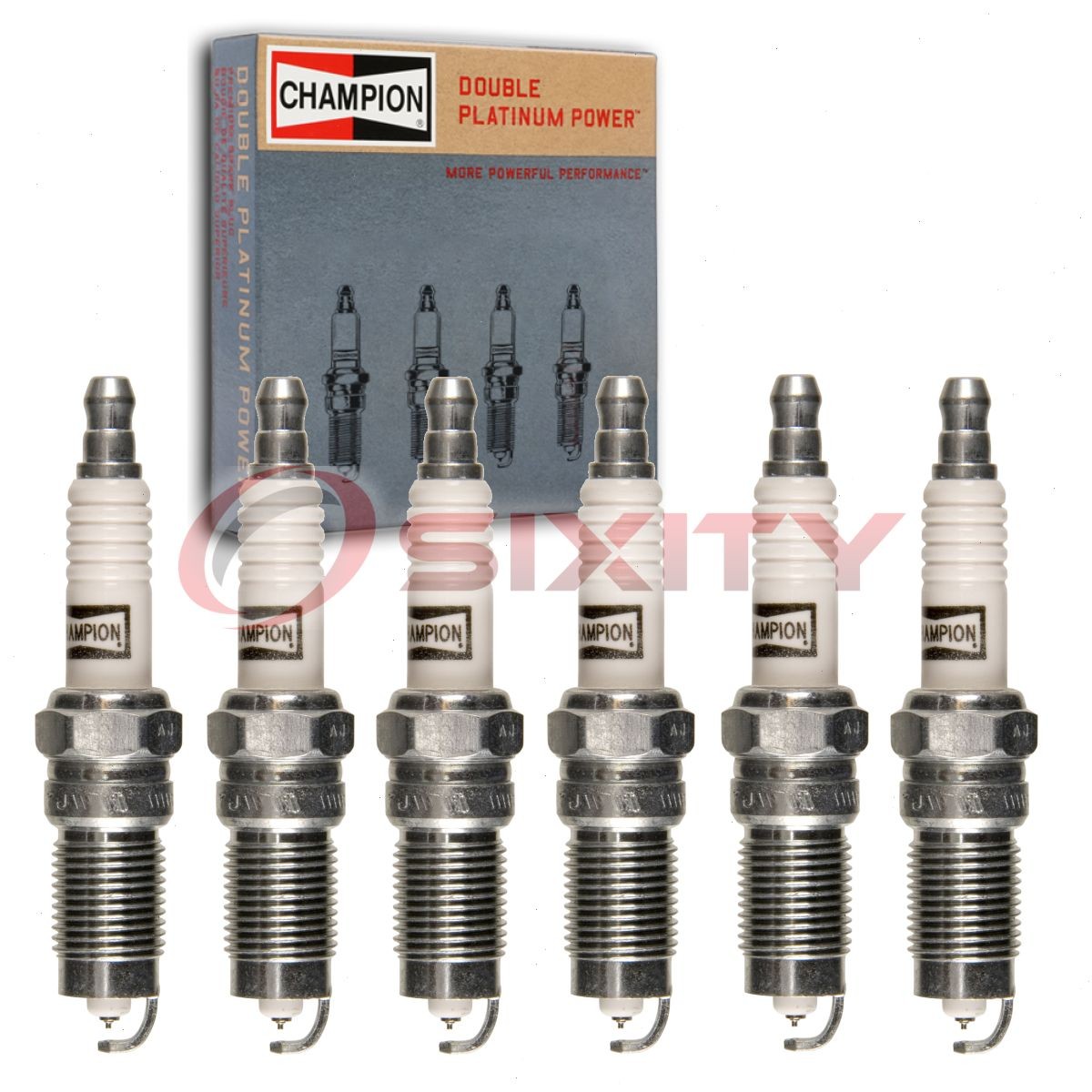 6 pc Champion Double Platinum Spark Plugs for 1984-1997 Mercury Cougar 3.8L nc