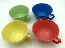4 Vtg HAZEL ATLAS Moderntone Platonite Tea Coffee Cups 8 oz