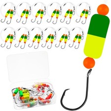 Pompano Surf Fishing Rigs 12 Pack Assorted Colors  H Double Drop With Hooks