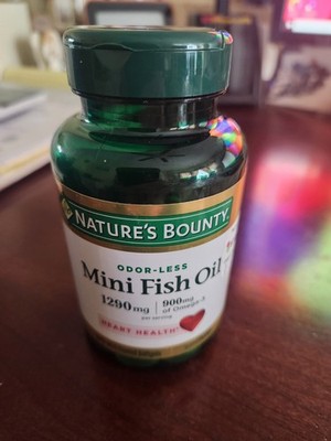 Nature's Bounty Odor-Less Mini Fish Oil 1290mg 90 Softgels 06/28
