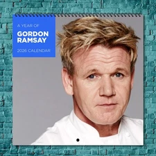 Gordon Ramsay 2026 Wall Calendar, 12-Month Celebrity Fan Gift