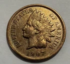 1907 Indian Head Penny Cent - AU Full Liberty Beauty!! Great Details