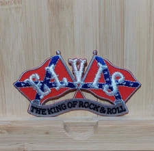 ELVIS KING OF ROCK & ROLL REBEL DOUBLE FLAG Patch Patch 10x5.5cm