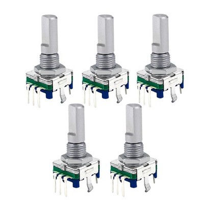 5x EC11 Drehgeber Schalter 360 Grad Metall Rotary Encoder 5 Pin Silber