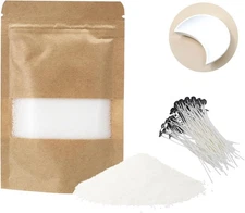 Monivi 3.52oz Sand Candle Making Kit - Unscented Pearled Candle Wax with 50 Wick