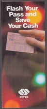 Southern California Rapid Transit District RTD Flash Pass Save Cash folder 1980