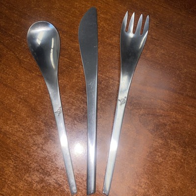 Eastern Airlines Flatware 3 Pcs International Stainless Compass Logo Danish MCM