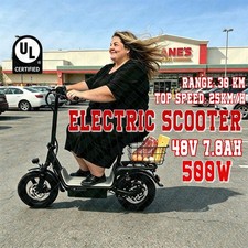 500W Electric Scooter with Seat Foldable Motorised Adults eScooter Commuter