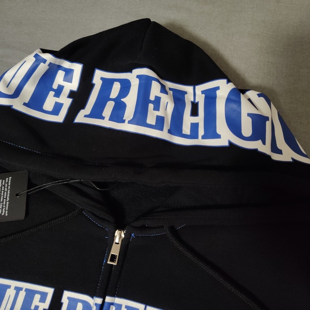 True Religion - Buddha Icon Zip Hoodie - Mens Medium - Jet Black - MSRP $124 thumbnail 3