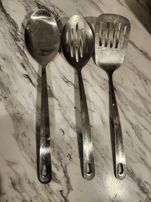 Wolfgang Puck Stainless Steel 3 Piece Kitchen Utensils 2 Spoons, 1 Spatula