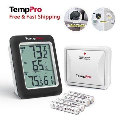 TempPro TP60W Indoor Outdoor Thermometer Wireless Hygrometer Digital Temperature