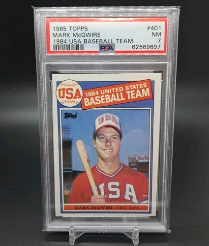 1985 TOPPS 1984 USA BASEBALL TEAM #401 MARK MCGWIRE PSA 7