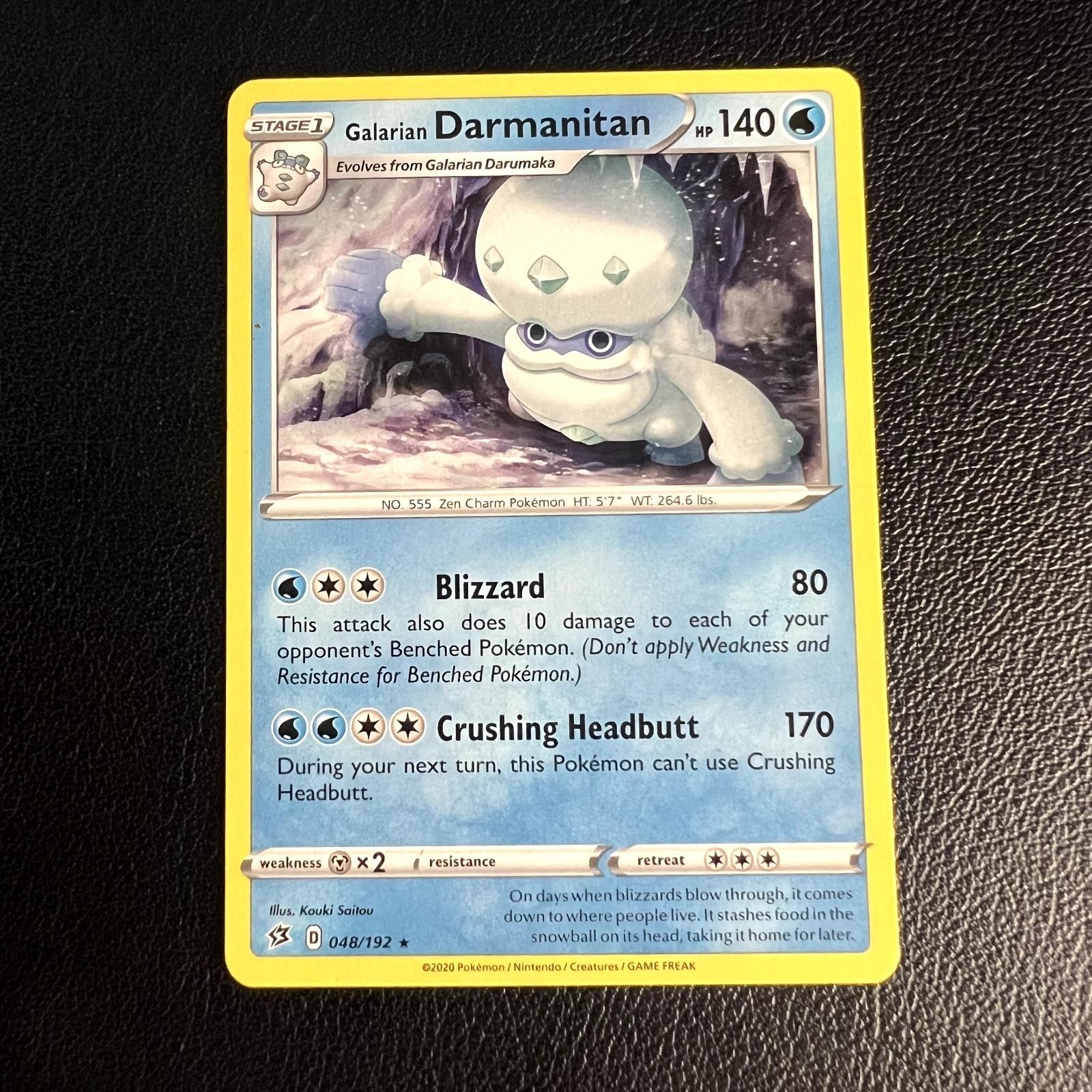 Galarian Darmanitan 048/192 Rare Rebel Clash Pokemon Near Mint