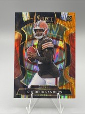 2025 Panini Select Shedeur Sanders Black and Orange Shock Prizm Parallel (RC)