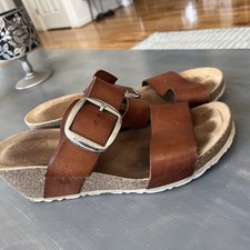 Yokono Womens Wedge Sandals Size 8 Brown Wide...