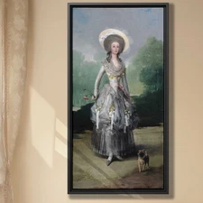 Vintage Pug Animal Portrait Oil Painting Canvas Print Framed Wall Art Decor