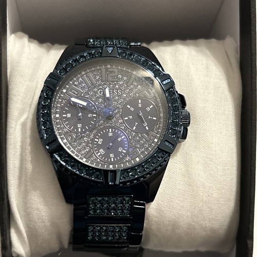 GUESS U0799G6: Men's 48mm Blue-Tone Crystal Multi-function Watch very very clean
